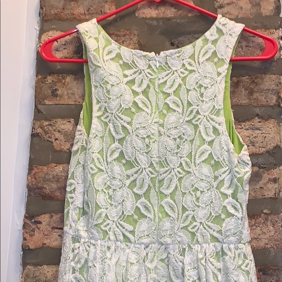 White and Green Lace Dress - Picture 4 of 4